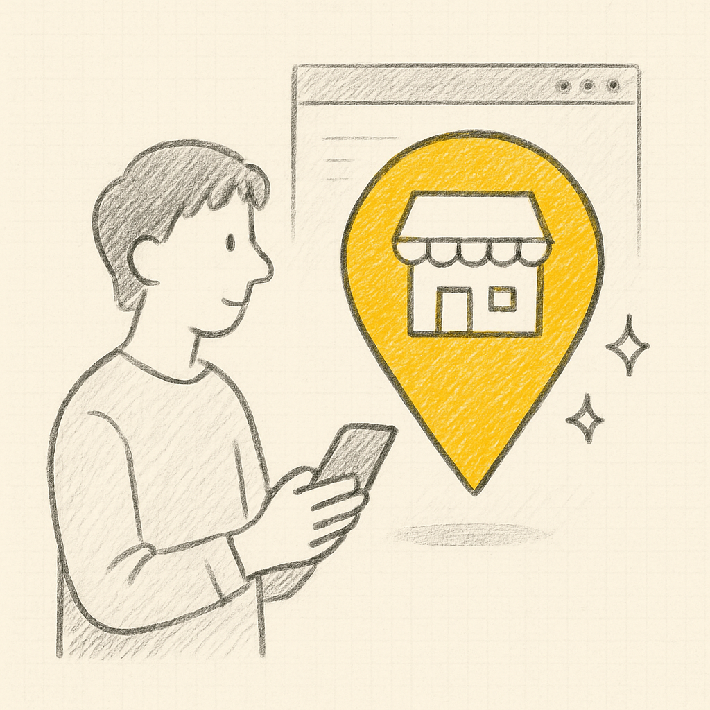 ホームページより先にGoogleビジネスプロフィールを見るべき理由のイラスト
