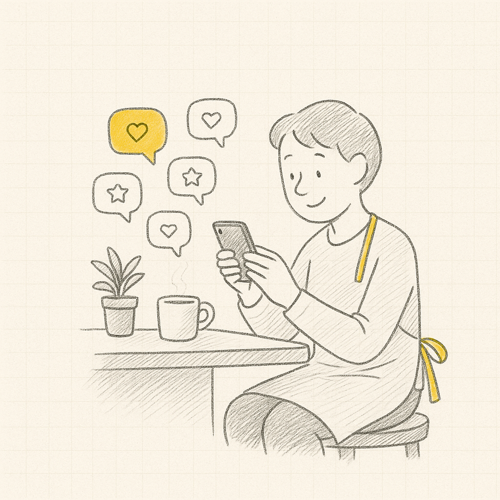 口コミへの返信のイラスト